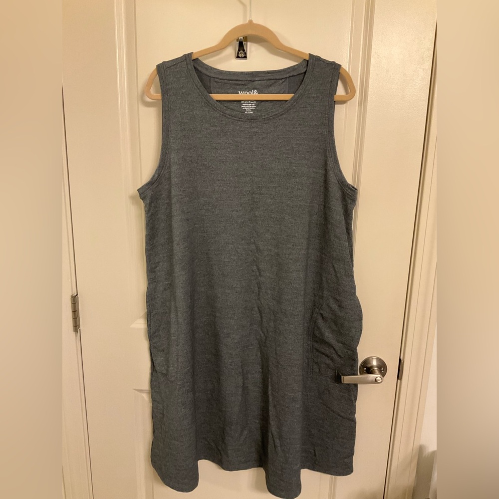Wool& Sierra Grey Sleeveless Tank Dress Wool Blend XXL Long
